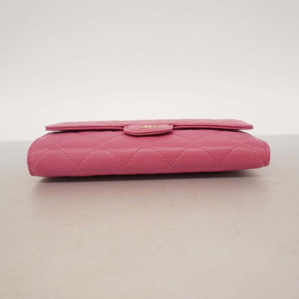 Chanel Matelasse Tri-fold Long Wallet in Lambskin, Pink Champagne, Women's - Picture 2 of 16